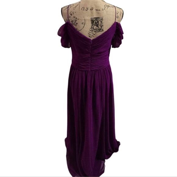 RALPH LAUREN EVENING Elegant Purple Off-Shoulder Maxi Dress Size 8 - Picture 6 of 13